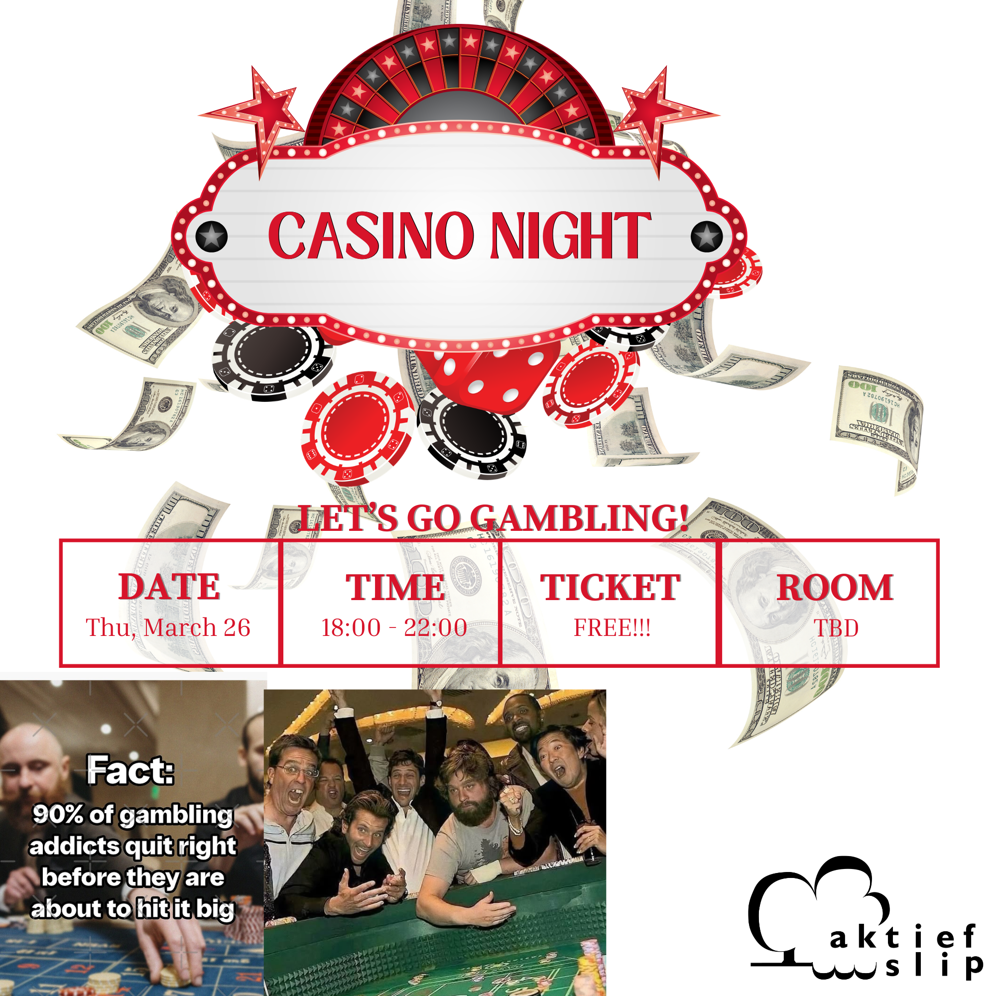 Red and White Minimalist Casino Night Poster_Vilém Čech